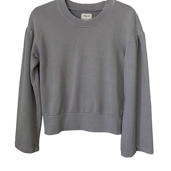 Madewell x Karen Walker Women's Gray Garment Dyed Pullover Sweatshirt - Small - Picture 1 of 6